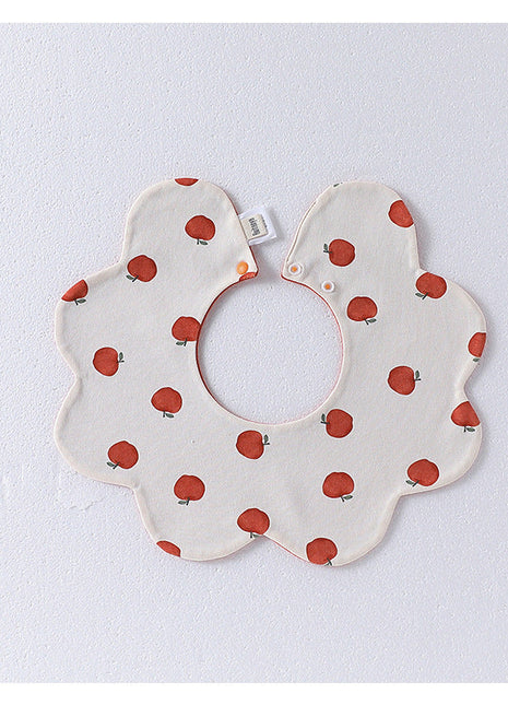 Adorable Simple Pattern Cotton Snap-on Flowers Shaped Bib-4